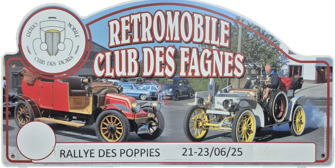 Plaque de rallye du Rétromobile Club des Fagnes